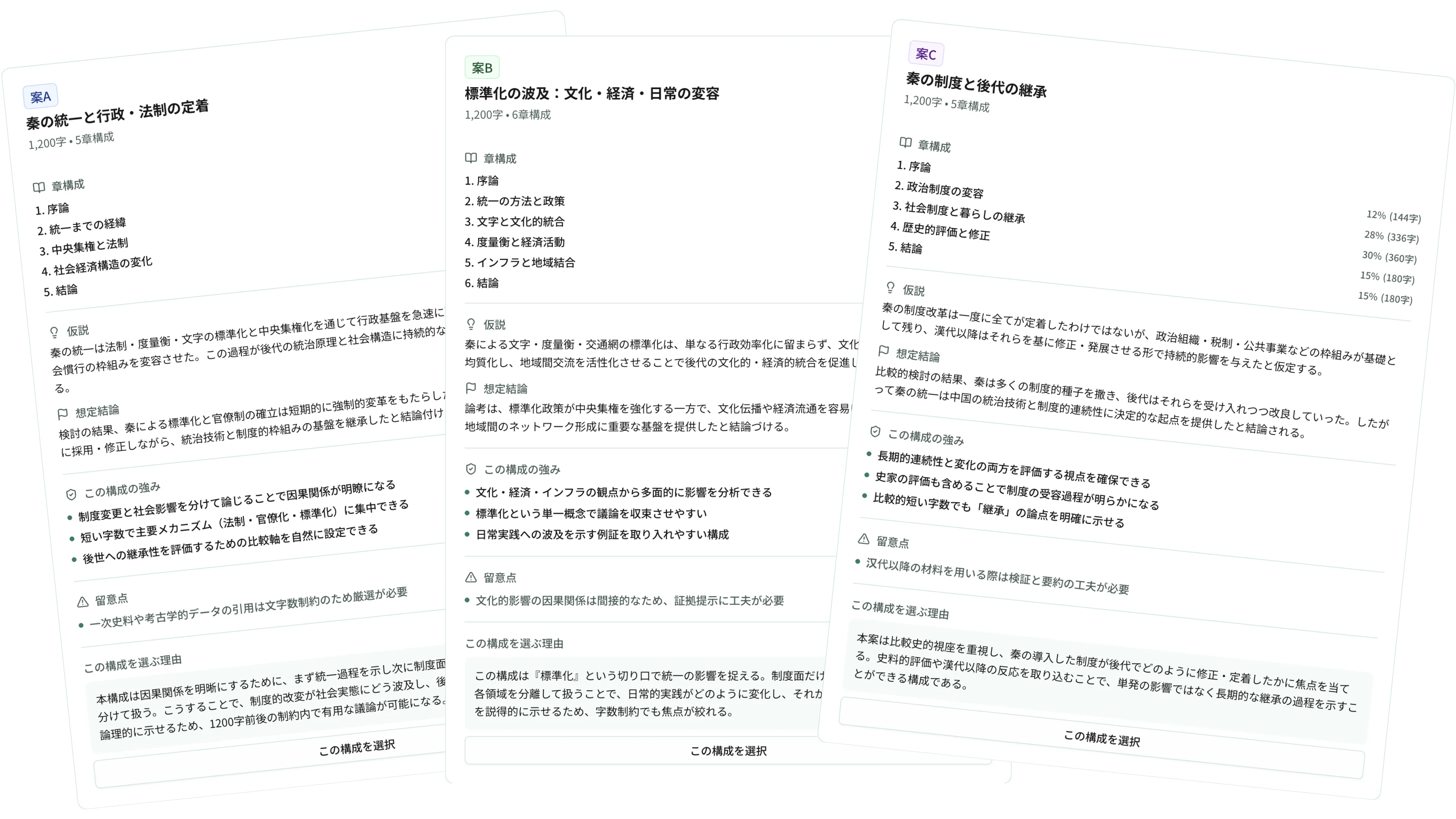 構成を選ぶのプレビュー